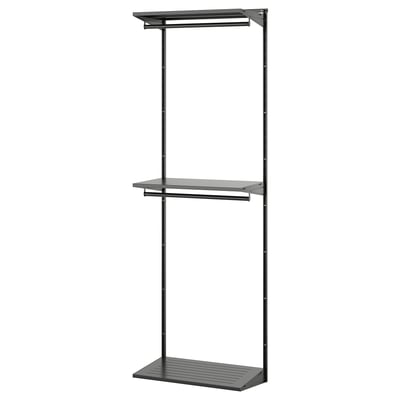 BOAXEL Wardrobe combination, anthracite, 24 3/8x15 3/4x79 "