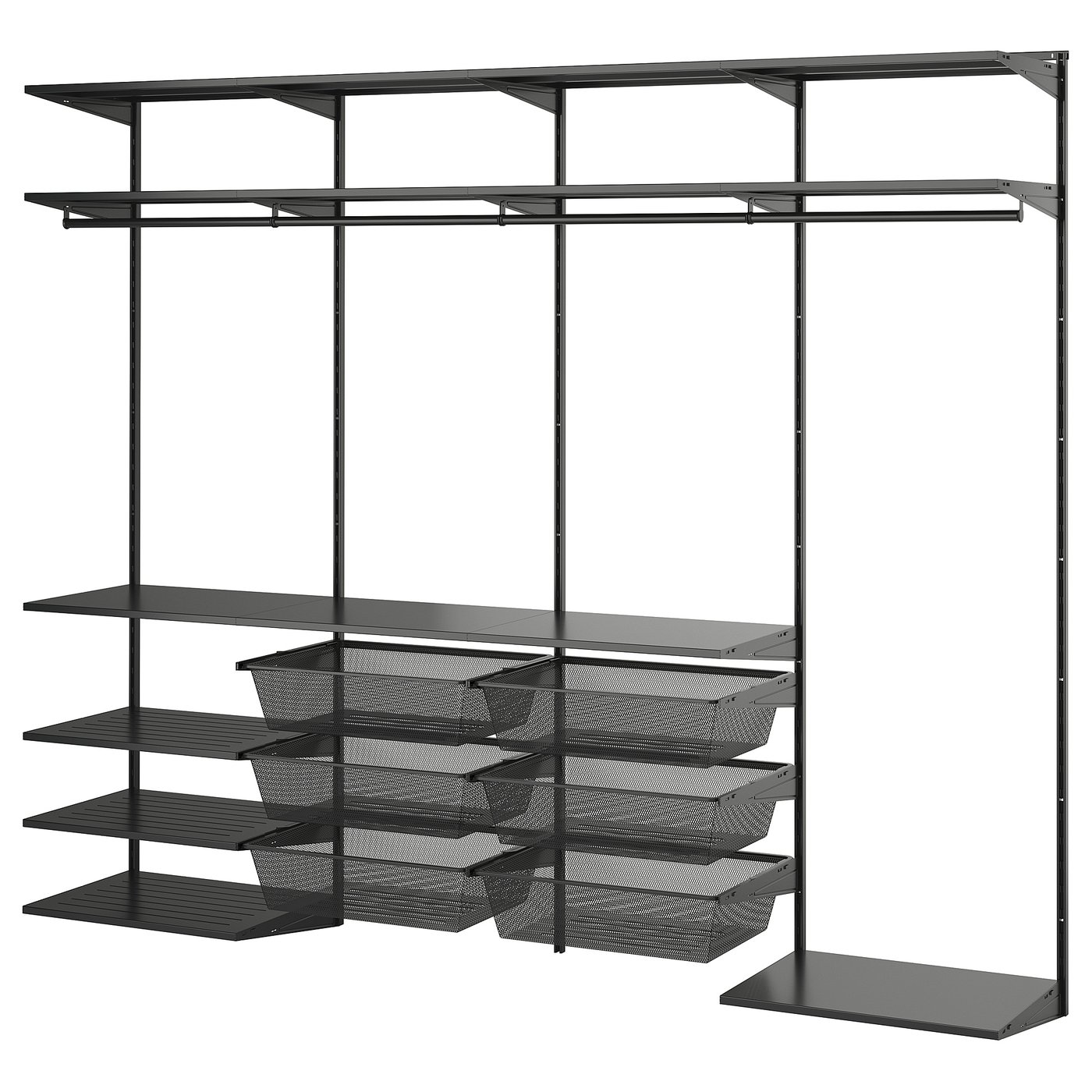 IKEA ラック BOAXEL wardrobe combination, anthracite, 245x40x201 cm (963/8x153
