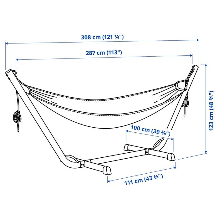 BOCKÖN / HAMNÖN hammock with stand, black/anthracite white IKEA CA