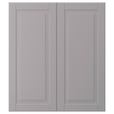 BODBYN 2-p door/corner base cabinet set, gray, 13x30 "