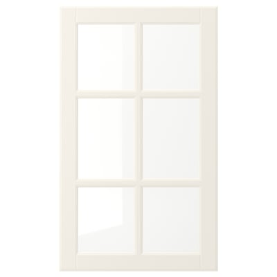 BODBYN Glass door, off-white, 18x30 "