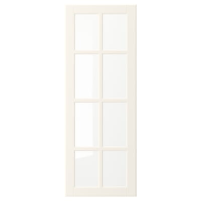 BODBYN Glass door, off-white, 15x40 "