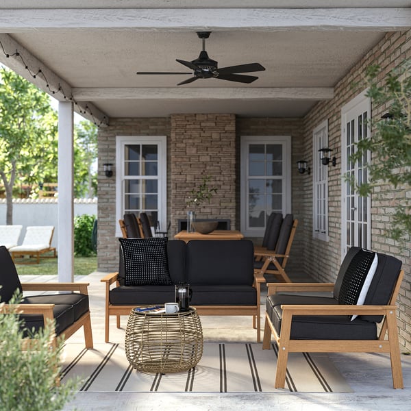 BONDHOLMEN Loveseat, outdoor, brown/Järpön/Duvholmen anthracite