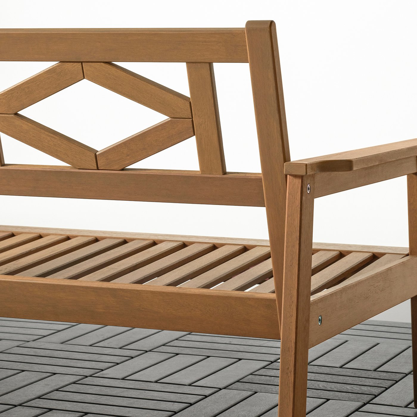 BONDHOLMEN Loveseat, outdoor - brown 139x81x73 cm (54 3/4x31 7/8x28 3/4 ")