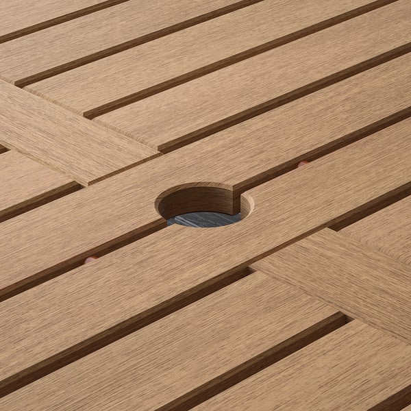 BONDHOLMEN Table, outdoor, brown, 92 1/2x35 3/8 "