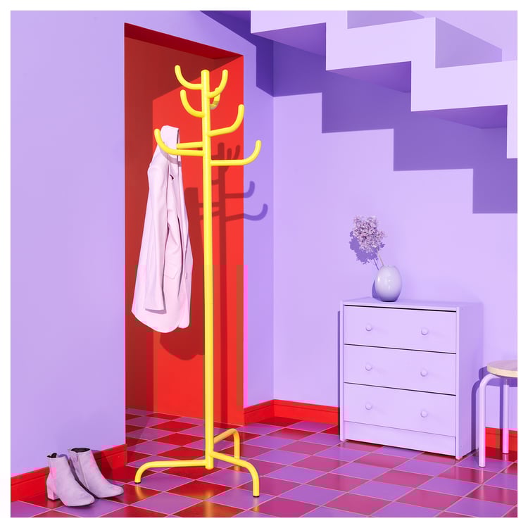 BONDSKÄRET hat and coat stand, yellow, 175 cm (687/8") IKEA CA