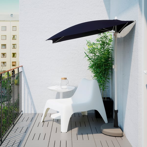 Bramson Fliso Patio Umbrella With Base Black Ikea