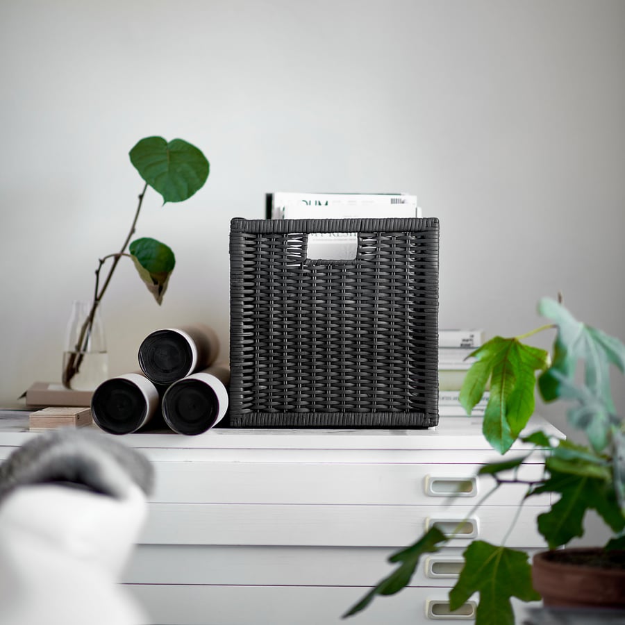 BRANÄS basket, dark gray, 32x34x32 cm (12 ½x13 ½x12 ½") IKEA CA
