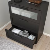 BRIMNES 3-drawer chest, black, 30 3/4x37 3/8 "