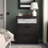 BRIMNES 3-drawer chest, black, 30 3/4x37 3/8 "