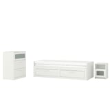 BRIMNES Bedroom furniture, set of 3, white, Twin