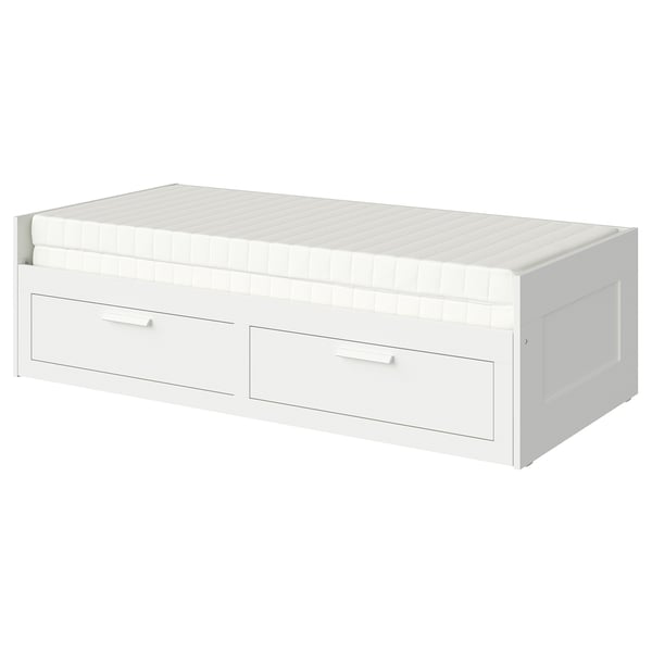 BRIMNES Daybed with 2 drawers/2 mattresses, white/Meistervik firm, Twin