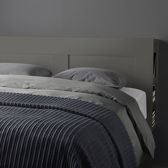 BRIMNES headboard with storage compartment, gray, Queen IKEA CA