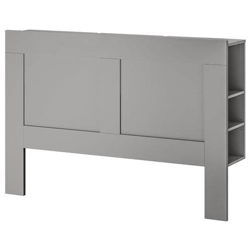 BRIMNES Headboard with storage compartment - gray Full