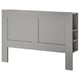 Option: BRIMNES Headboard with storage compartment, gray, Full