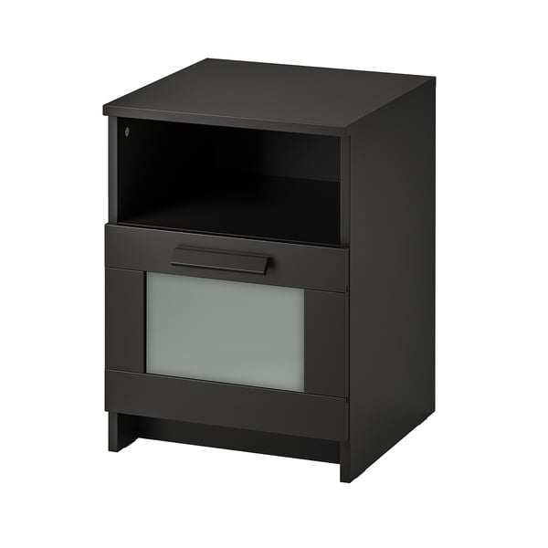 BRIMNES Nightstand, black, 15 3/8x16 1/8 "