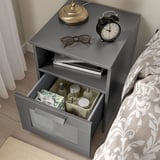 BRIMNES Nightstand, gray, 15 3/8x16 1/8 "