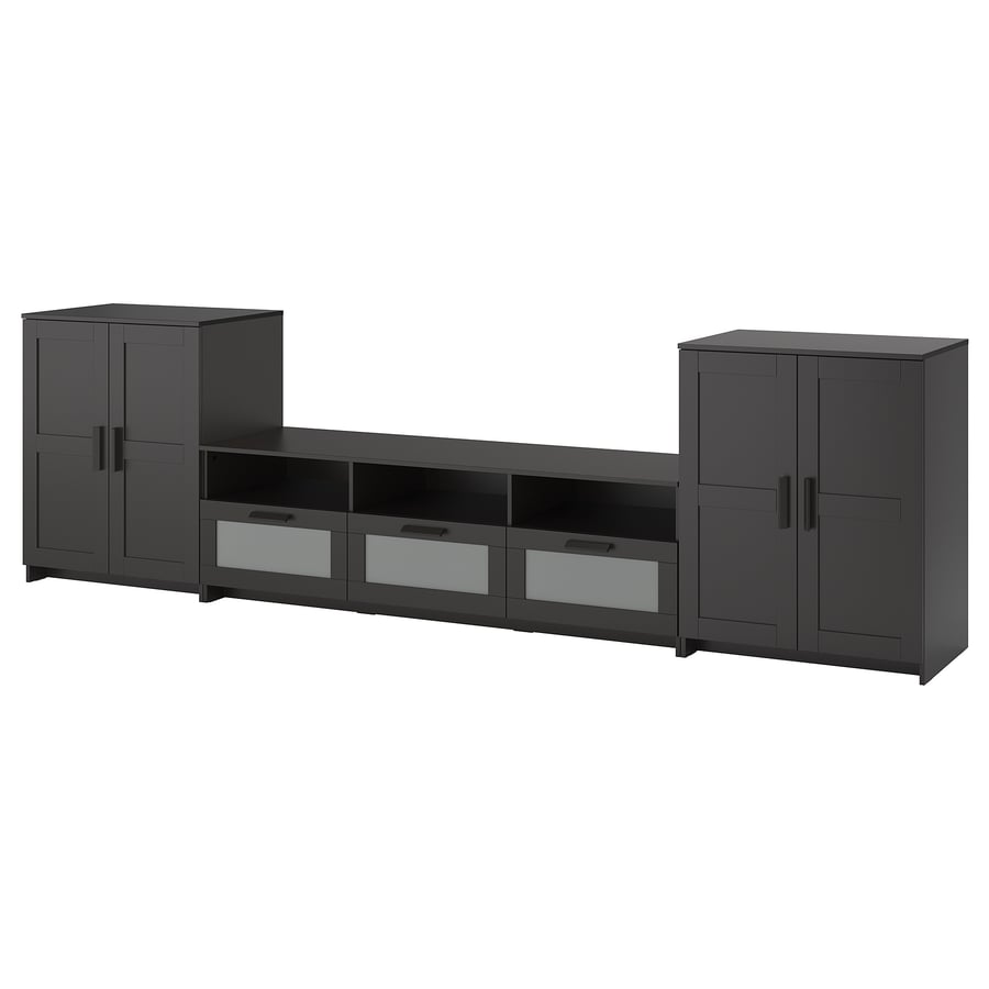 BRIMNES TV storage combination, black, 336x41x95 cm (1321/4x161/8x373/8") IKEA CA