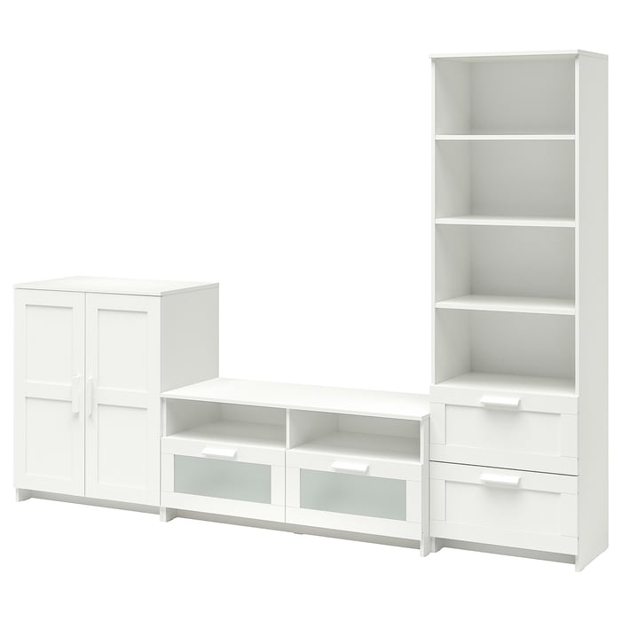 BRIMNES TV storage combination, white, 258x41x190 cm (1015/8x161/8x743