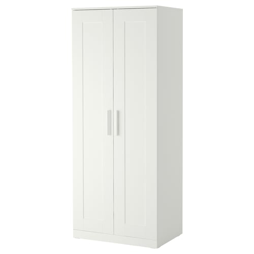 BRIMNES Wardrobe with 2 doors - white 78x50x190 cm (30 3/4x19 5/8x74 3/4 ")