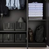 BRIMNES Wardrobe with 3 doors, black, 46x74 3/4 "