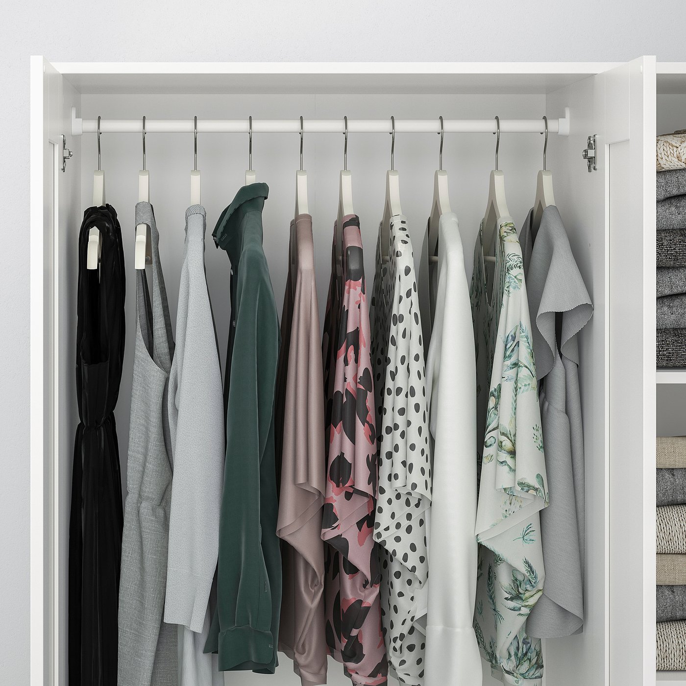 BRIMNES wardrobe with 3 doors, white, 117x50x190 cm (46x193/4x743