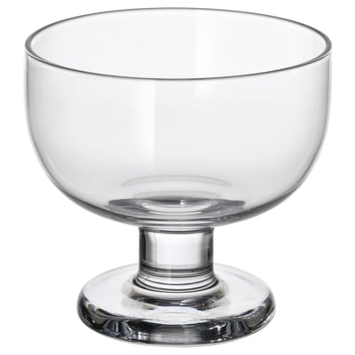 BRÖGGAN Dessert bowl, clear glass, 4 "