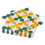 BRÖGGAN Paper napkin, dot pattern multicolor, 13x13 "