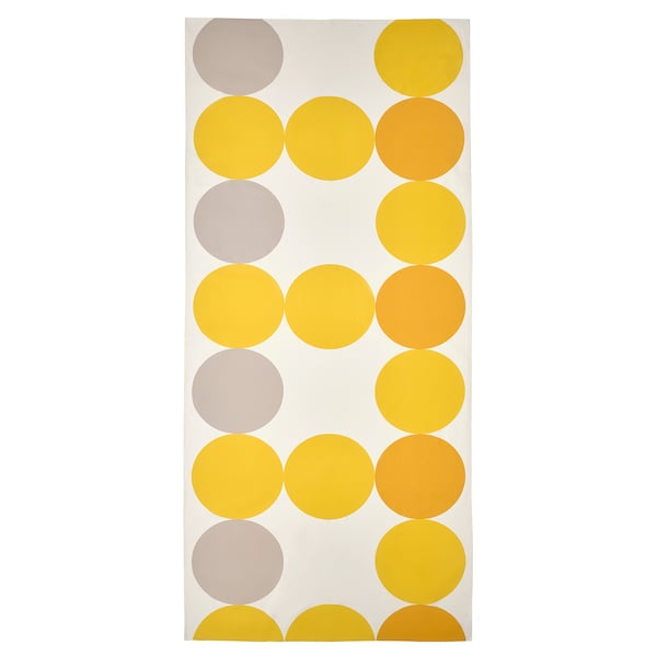 BRÖGGAN Tablecloth, dot pattern white/yellow, 57x126 "