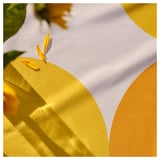 BRÖGGAN Tablecloth, dot pattern white/yellow, 57x126 "
