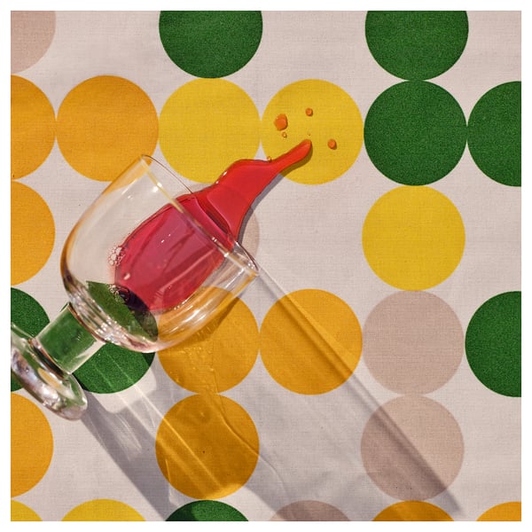 BRÖGGAN Tablecloth, wipeable/dot pattern multicolor, 57x94 "