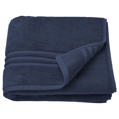 BROKGLIM Bath towel, dark blue, 28x55 "