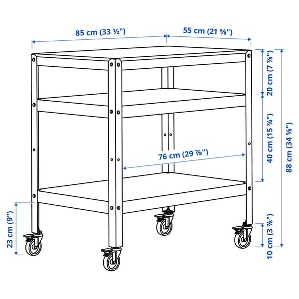 BROR Storage unit with cabinet + cart, gray-green/pine plywood