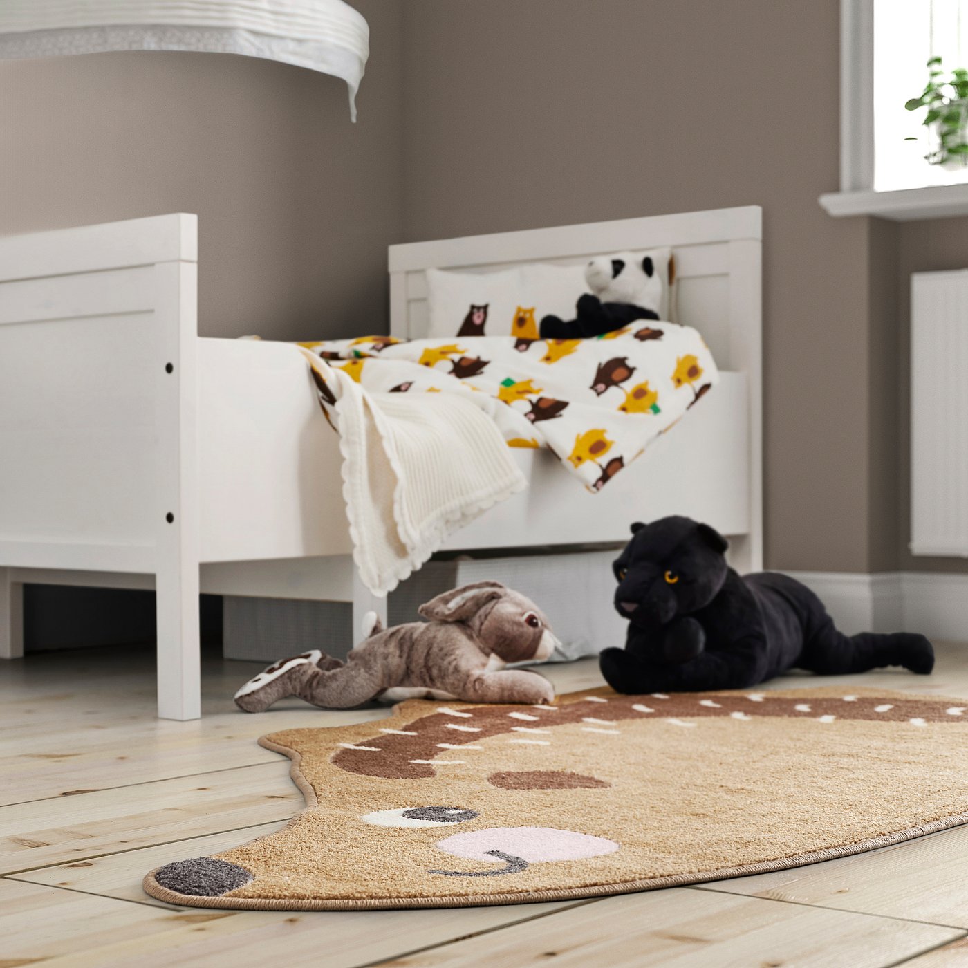 ルームエッセンスラグブルックリン北欧IKEAブルックリンフリンジ BRUMMIG rug, hedgehog shaped/brown, 94x150 cm (3'1