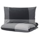 BRUNKRISSLA Duvet cover and pillowcase(s), black, Twin