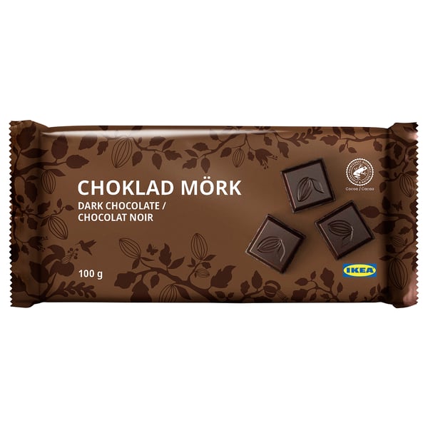 CHOKLAD MÖRK Dark chocolate tablet, Rainforest Alliance Certified, 4 oz