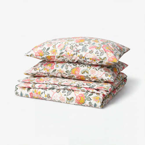 DAGGSALVIA Duvet cover and pillowcase(s), multicolor/floral pattern, King
