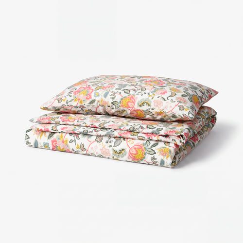 DAGGSALVIA Duvet cover and pillowcase(s), multicolor/floral pattern, Twin