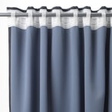 DAGÖGA Blackout curtains, 1 pair, blue-gray/with heading tape, 57x98 "