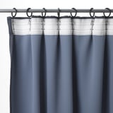 DAGÖGA Blackout curtains, 1 pair, blue-gray/with heading tape, 57x98 "