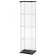 DETOLF Glass-door cabinet, black-brown, 16 3/4x64 1/8 "