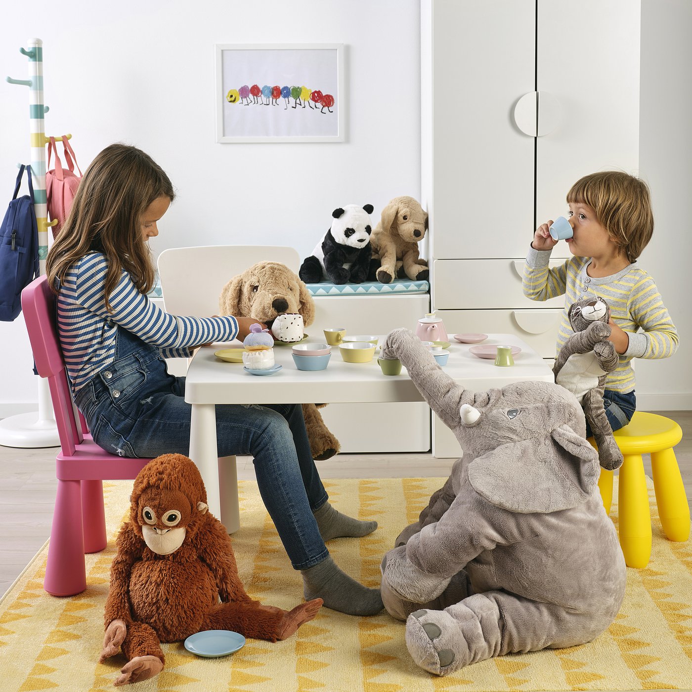 DUKTIG 8-piece cup/saucer playset, mixed colors - IKEA CA