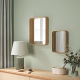 DVÄRGSYREN Mirror, oak veneer, 15 ¾x19 ¾ "