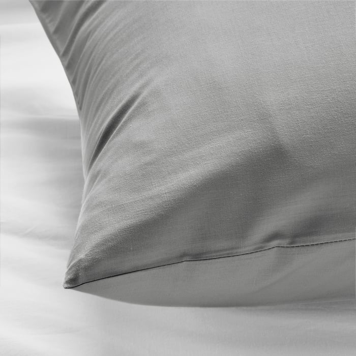 DVALA pillowcase, light gray, Queen IKEA CA