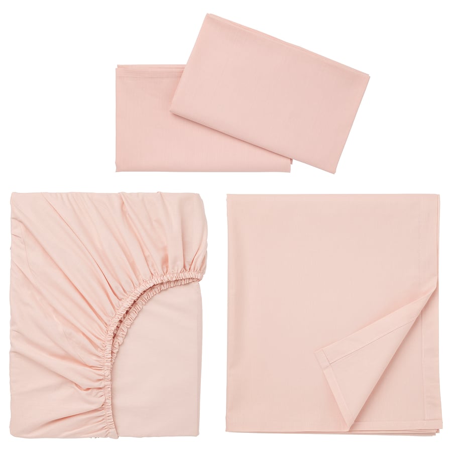 DVALA Sheet set, light pink, Queen IKEA CA