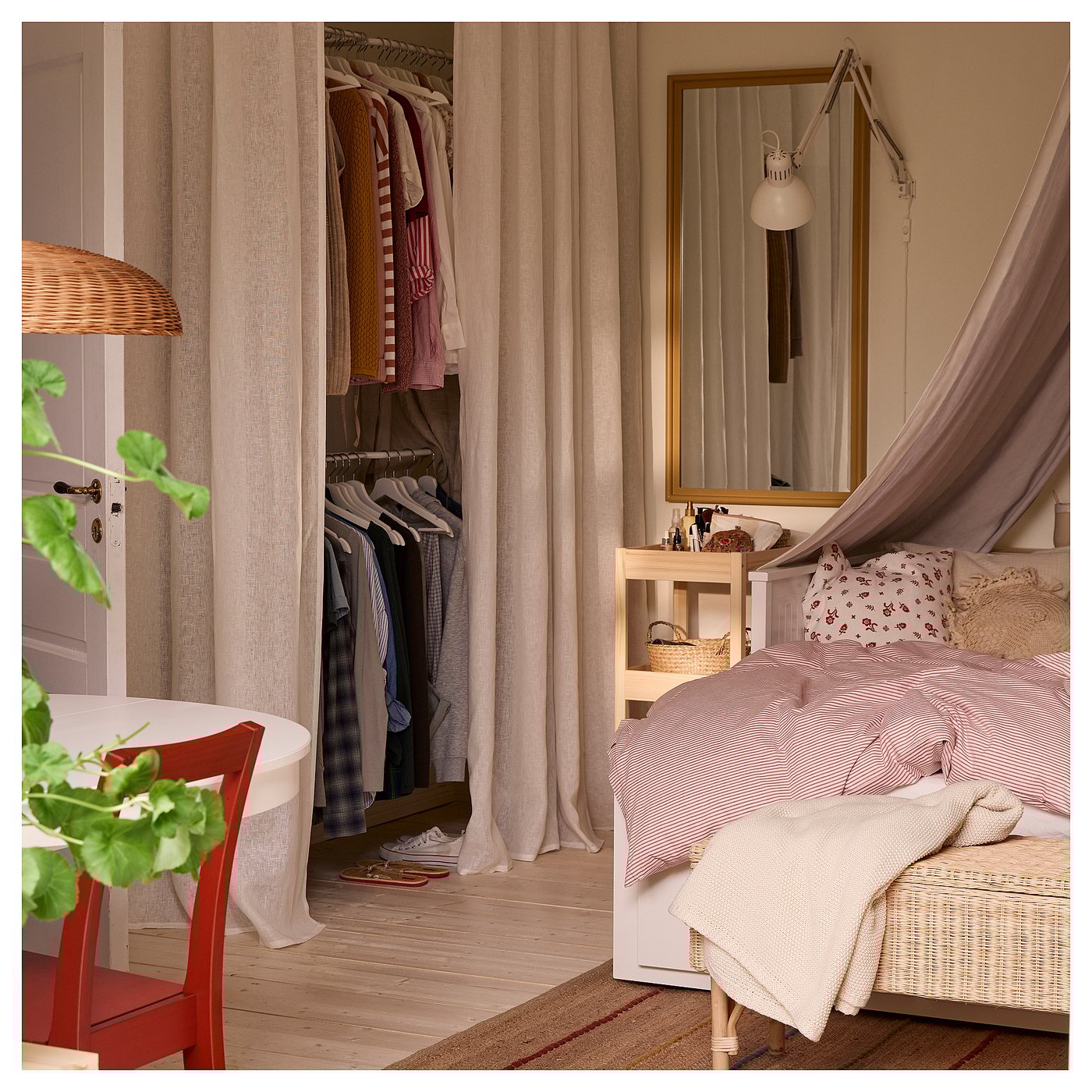 DYTÅG curtains, 1 pair, white/with heading tape, 145x250 cm (57x98