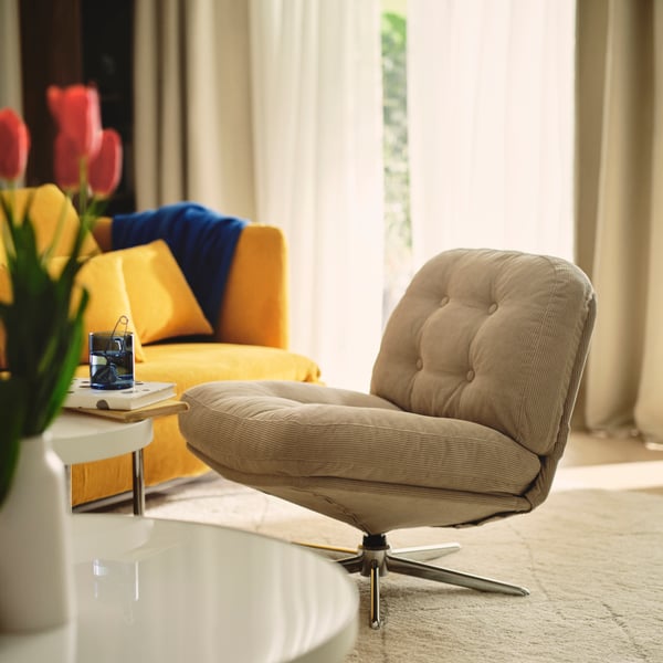 DYVLINGE Swivel chair, Kelinge beige