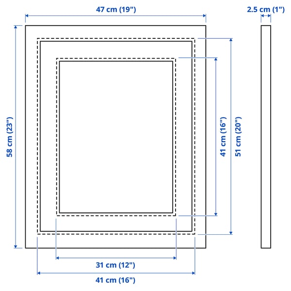 EDSBRUK Frame, black stained, 16x20 "