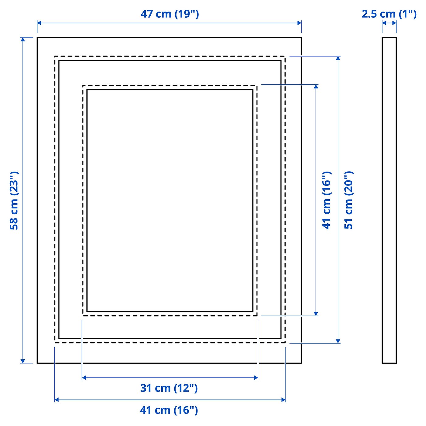 F.極　写真フレーム（白）16×20インチ（スクーデリア） EDSBRUK frame, white, 41x51 cm (16x20