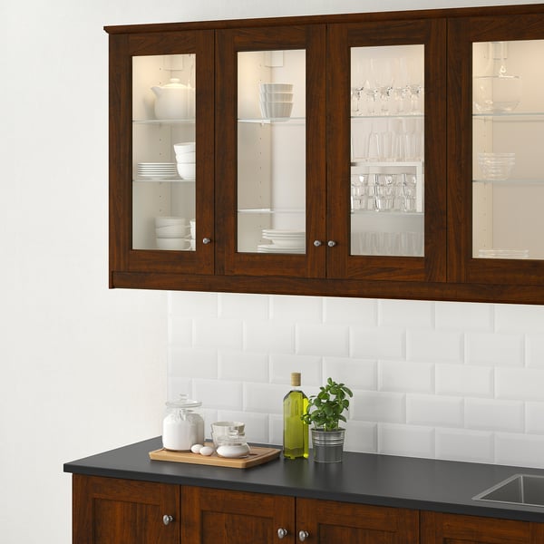 Edserum Glass Door Wood Effect Brown Ikea